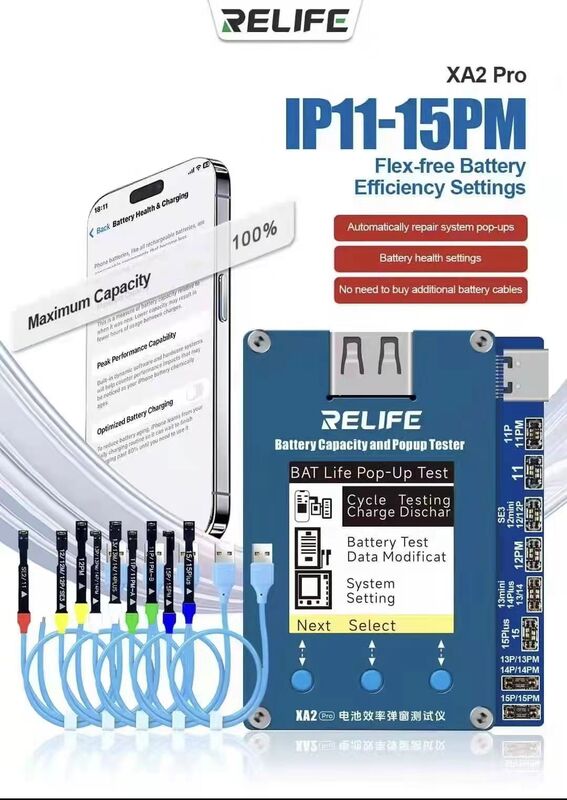 כלי פרוגרמר לצריבת נתונים RELIFE XA2 PRO לסוללות אפל