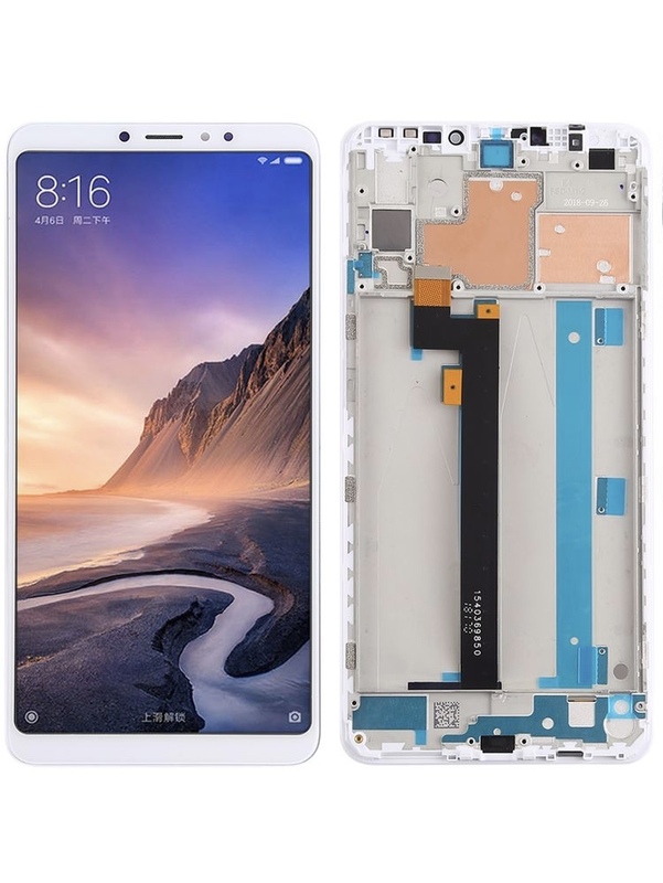 מסך מקורי כולל מסגרת XIAOMI MI MAX 3 לבן
