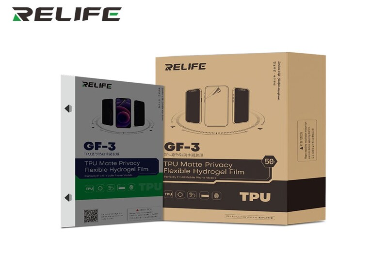 מגן מסך סיליקון RELIFE GF-3 MATTE PRIVACY מושחר לחיתוך במכונה 50 יח באריזה